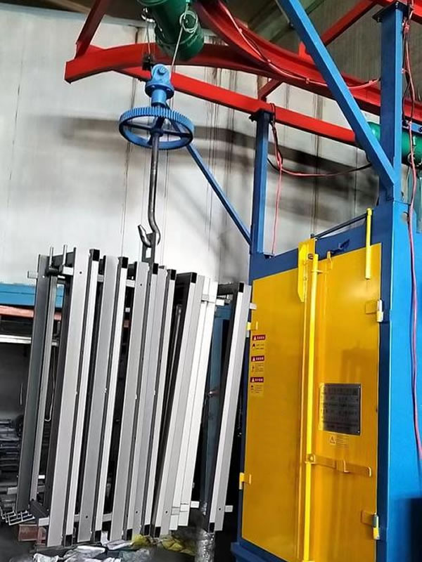 Hook type shot blasting machine