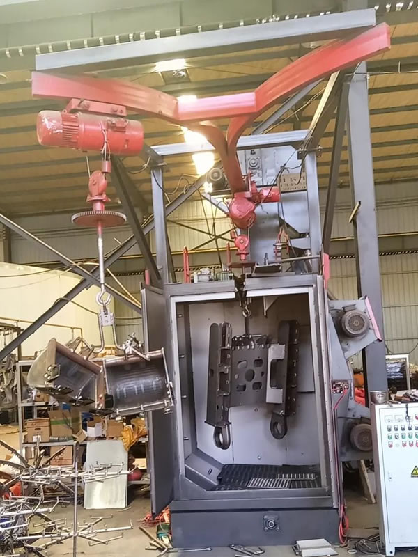 Hook type shot blasting machine