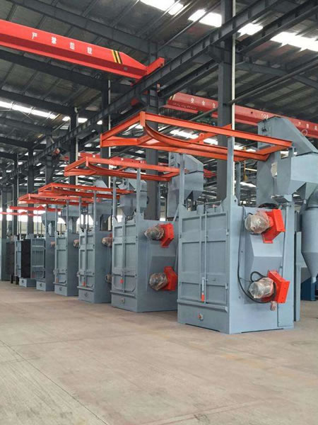 Double hook shot blasting machine
